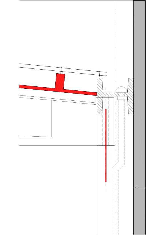 Particolare della doppia pendenza per solaio TT piano.